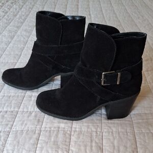 BCBG Black Suede Ankle Boots